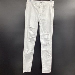 PAIGE Women’s Jimmy Jimmy Skinny Jeans Wreckage Distressed White Size 27